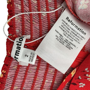 Reformation Floral Red Harley Cami Size 2