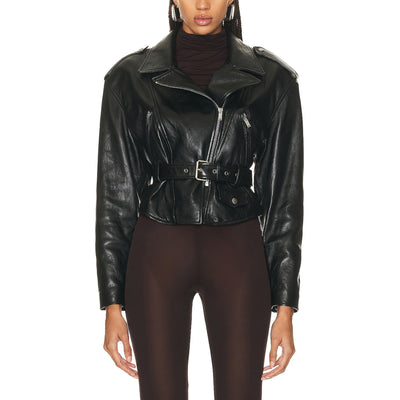 Saint Laurent Leather Biker Jacket Size 42 FR / US 10