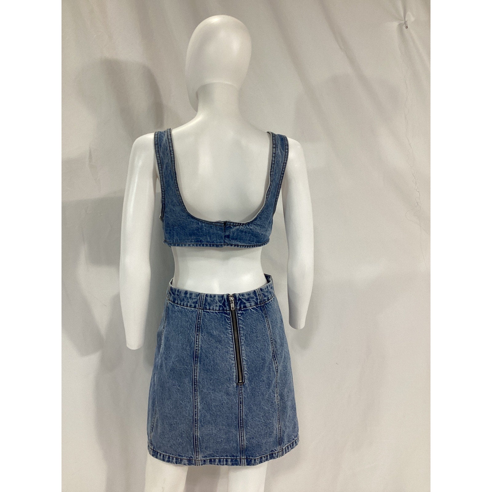 Grlfrnd 'Vivi' Blue Cut Out Tank Dress Size M