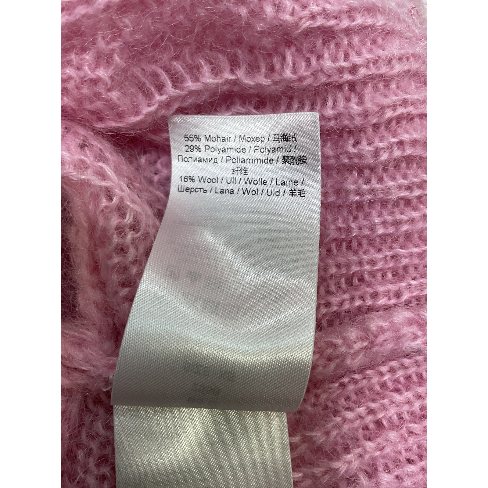 Ganni High Neck Cropped Pink Polyamide Pullover Sweater Size XS