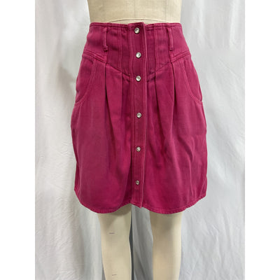 Isabel Marant �toile 'Tikeda' Pink Lenzing Ecovero Viscose Button Front Denim Skirt Size 40