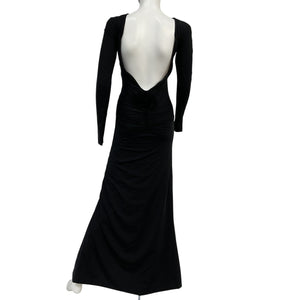 Maygel Coronel Elegant Black Heliconia Maxi Dress Size OS