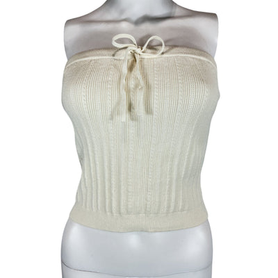 Reformation Ribbed Cream Zazie Tube Top Size S