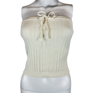 Reformation Ribbed Cream Zazie Tube Top Size S
