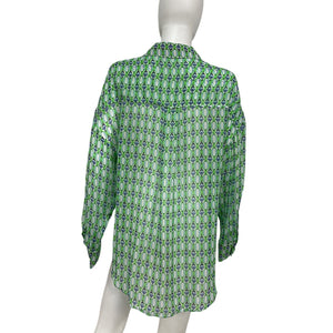 Favorite Daughter Retro Green Friday Button Down Shirt Size XS