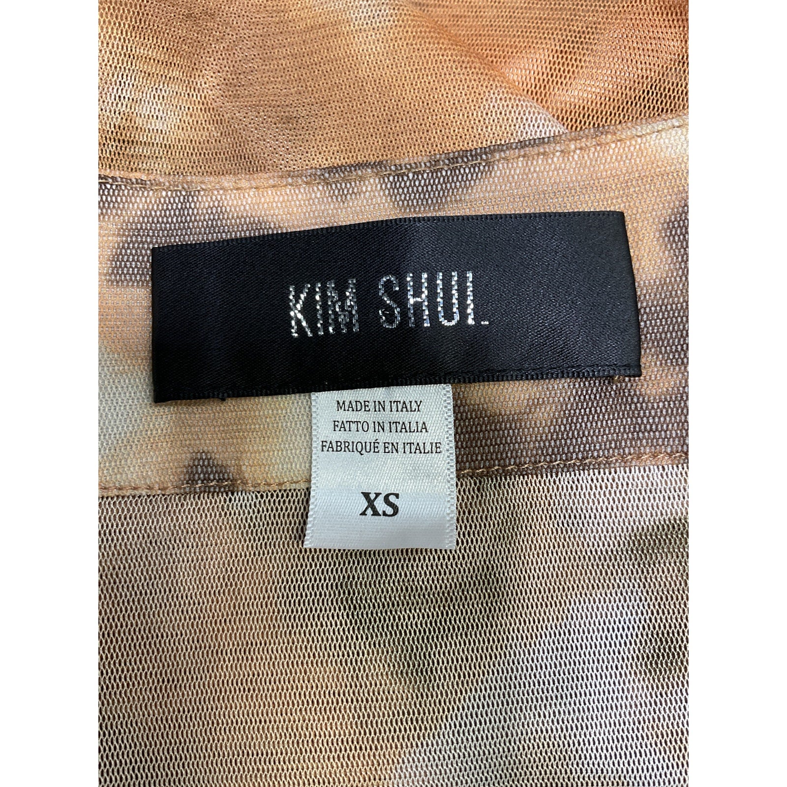 Kim Shui 'Shirred' Beige Mesh Skirt Size XS