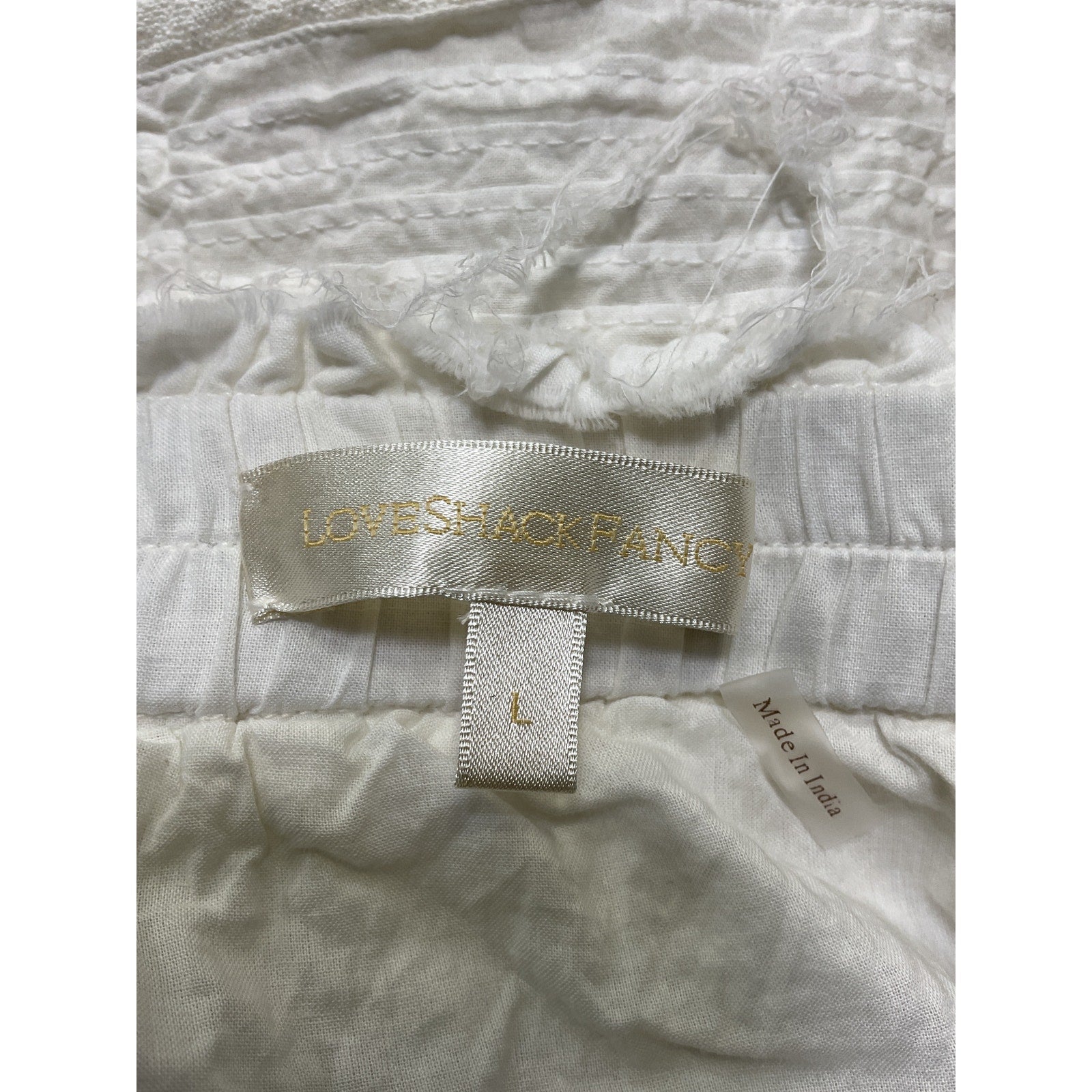 Loveshackfancy 'Ruffle' White Cotton Mini Skirt Size L
