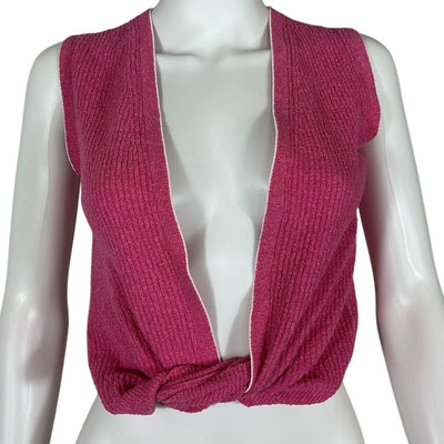 Jacquemus Ribbed Pink Le Haut Noue Knit Top Size 34 FR / US 2 NWT