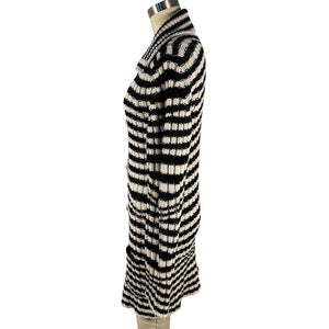 Etro Striped Black Jacquard Knit Wool Cardigan Size IT 42 / US 6