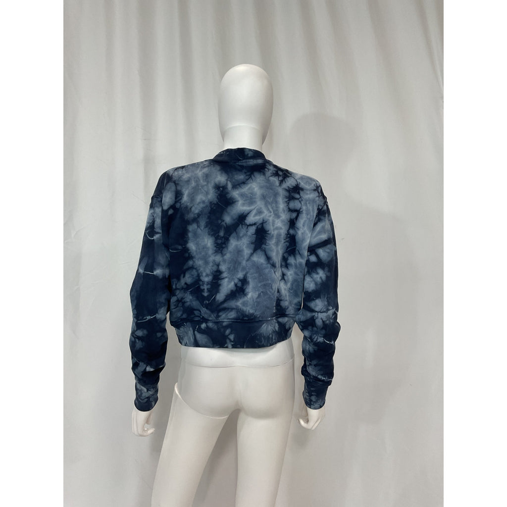 Simkhai Standard Cropped Blue Tie-Dye Sweatshirt Size XS