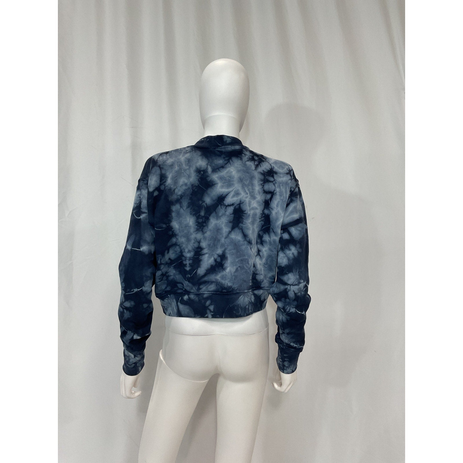 Simkhai Standard Cropped Blue Tie-Dye Sweatshirt Size XS