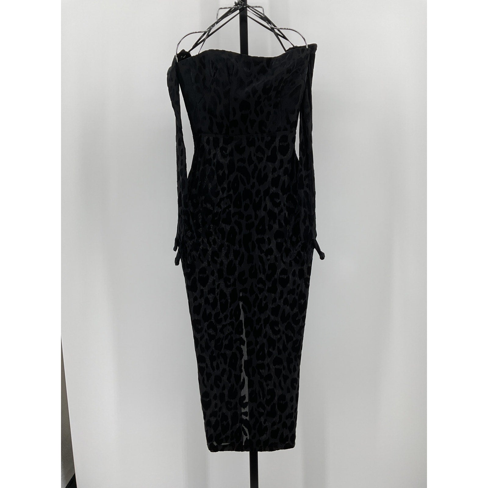 Alex Perry Black Polyester Dress With Gloves Size 4