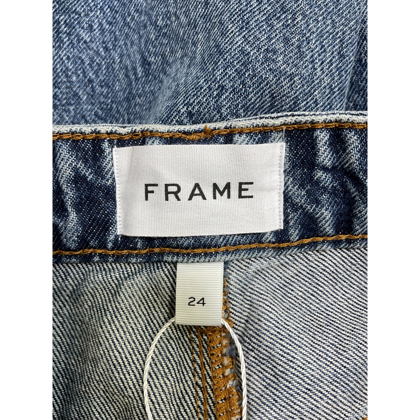 Frame Long Barrel Blue Cotton Leg Jeans Size 24