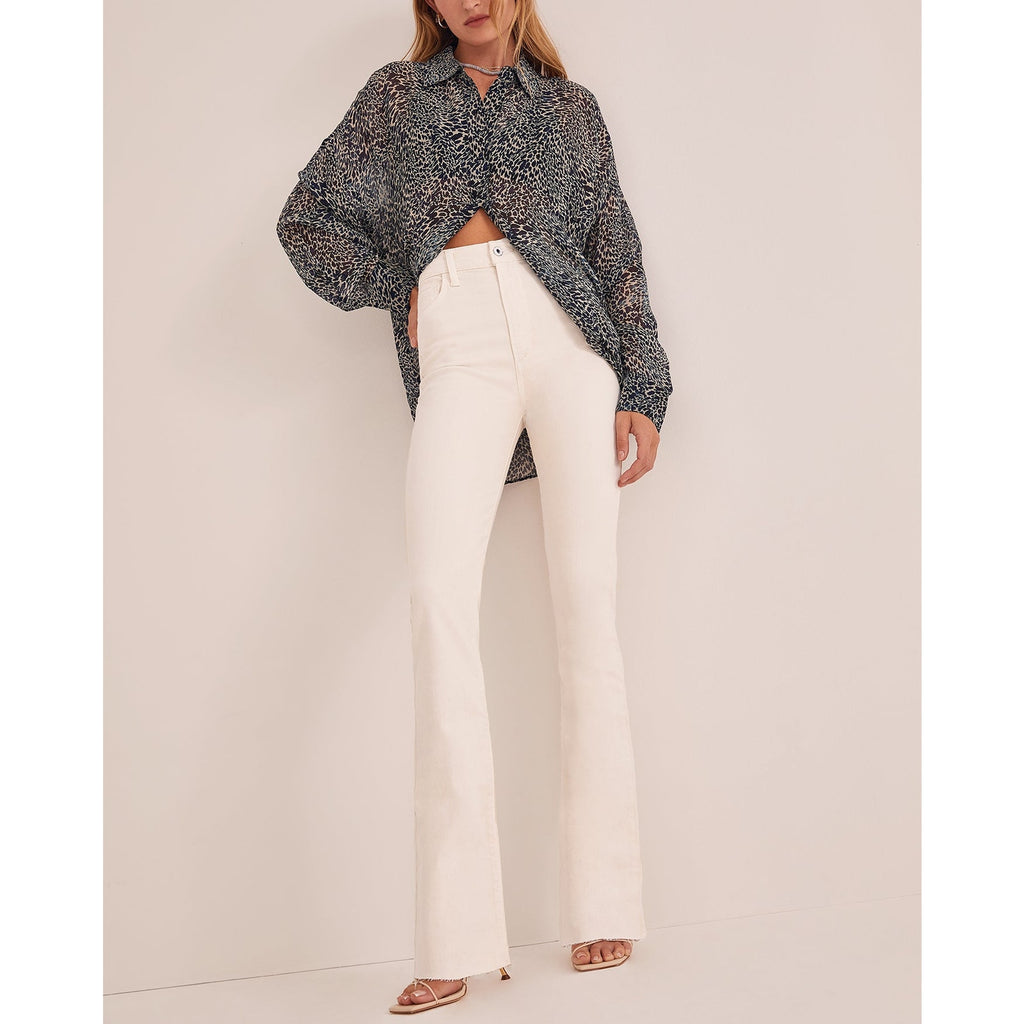 Favorite Daughter 'The Valentina' Super High Rise Mini Bootcut White Denim Jean Size 28