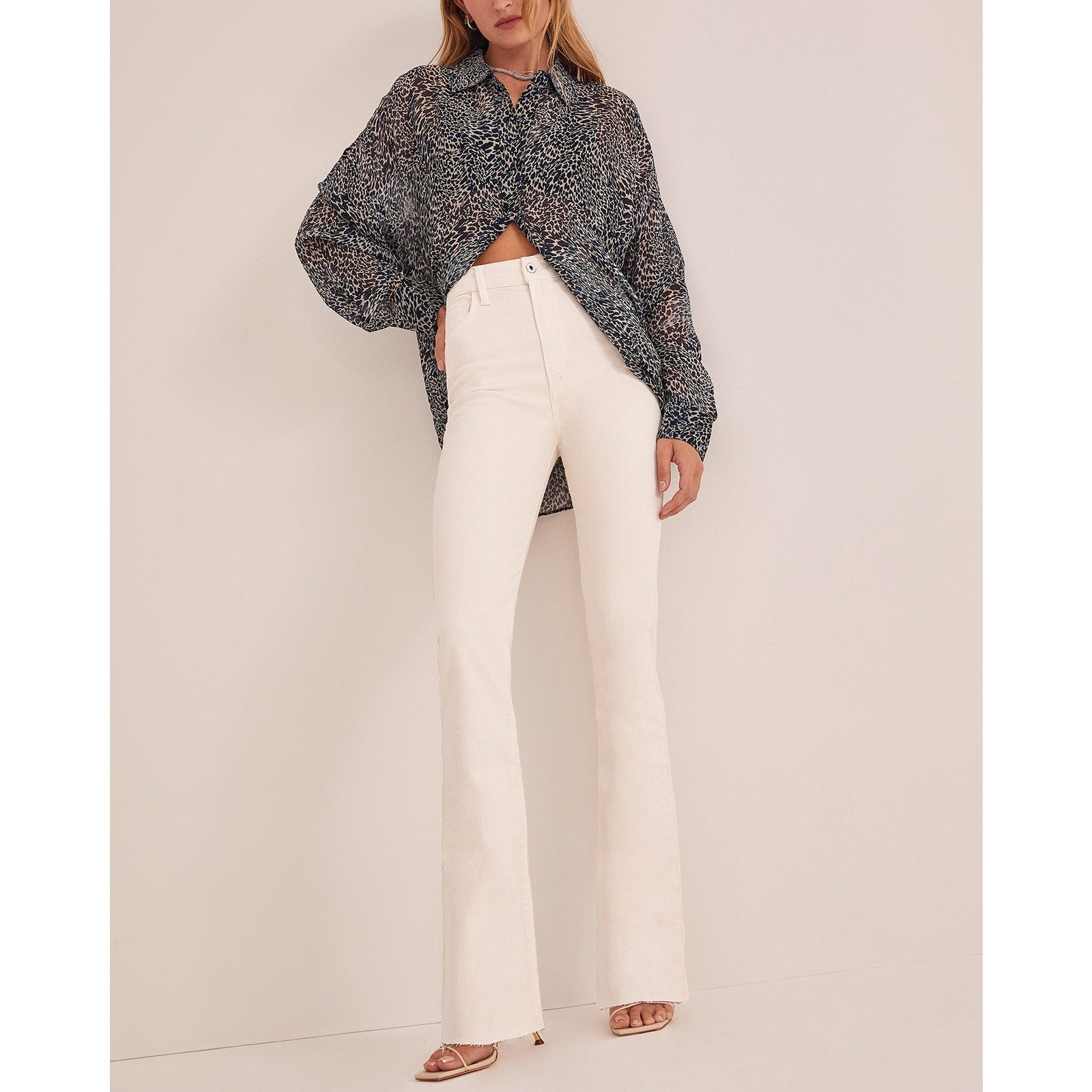 Favorite Daughter 'The Valentina' Super High Rise Mini Bootcut White Denim Jean Size 28