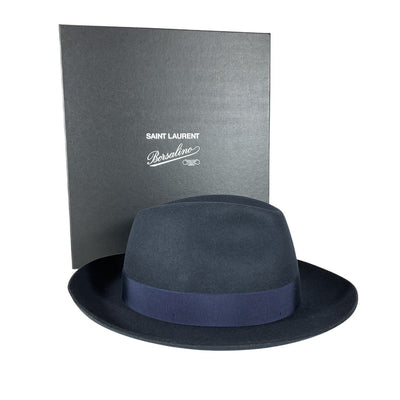 Saint Laurent Navy Wool Borsalino Hat Size 58 cm
