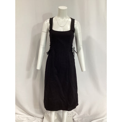 House Of Harlow 1960 'Samina' Black Twill Midi Dress Size M - NWT