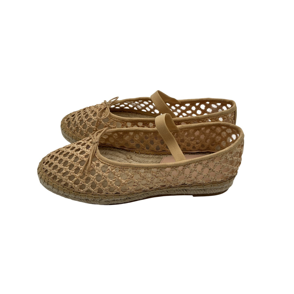 Loeffler Randall 'Kayla' Beige Raffia Soft Ballet Espadrilles Size 8.5 - NWT