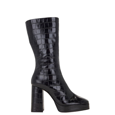 Schutz Embossed Black Raf Boots Size 7.5