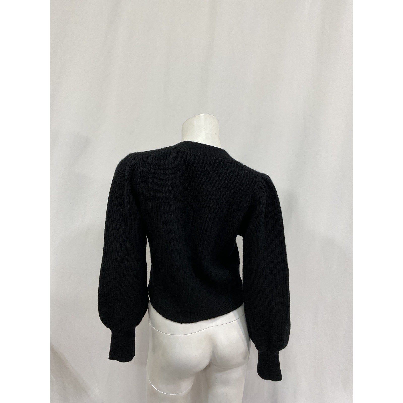 Generation Love 'Monse' Black Merino Wool Cropped Cardigan Size XS