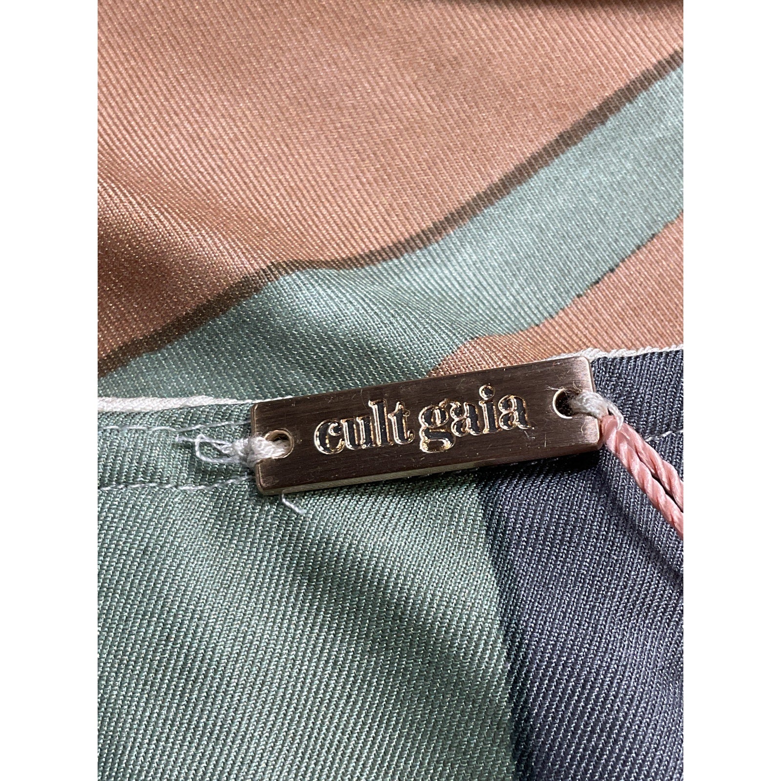 Cult Gaia 'Dylan' Green Silk-Blend Crop Top Size M - NWT