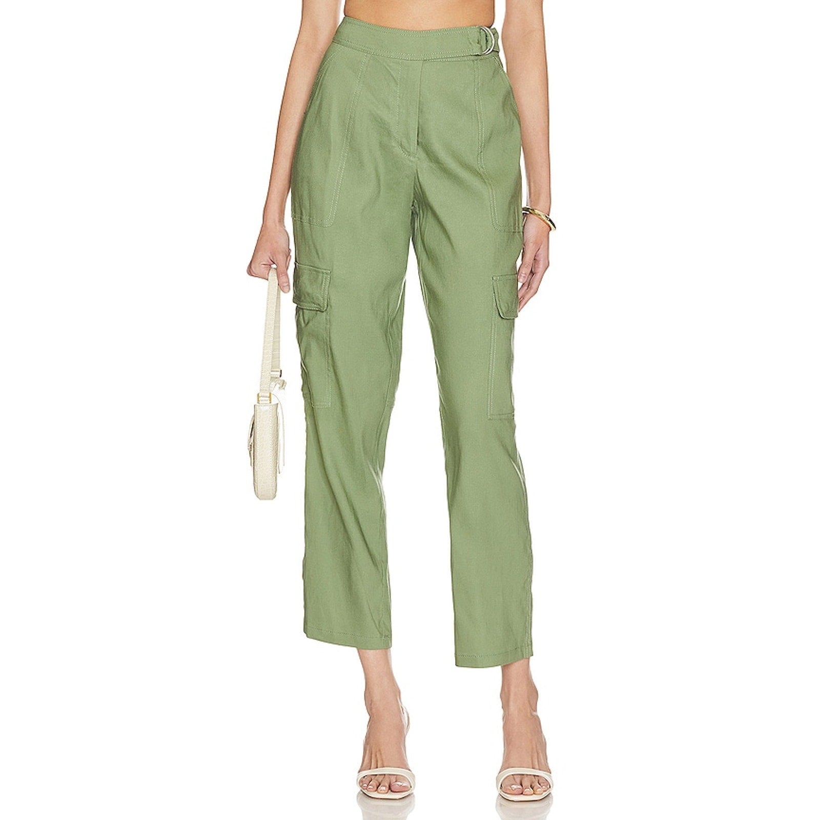 Simkhai 'Carolina' Green Linen Cargo Utility Pant Size 4