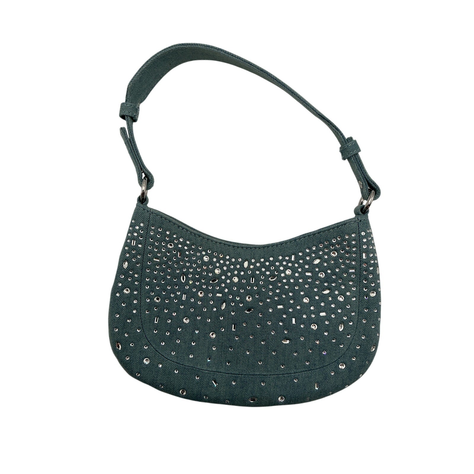 Simon Miller Mini Blue Cotton Sasi Crystal-Embellished Denim Shoulder Bag