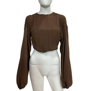 Significant Other Pleated Chocolate Adeline Top Size Aus 6 / US 2