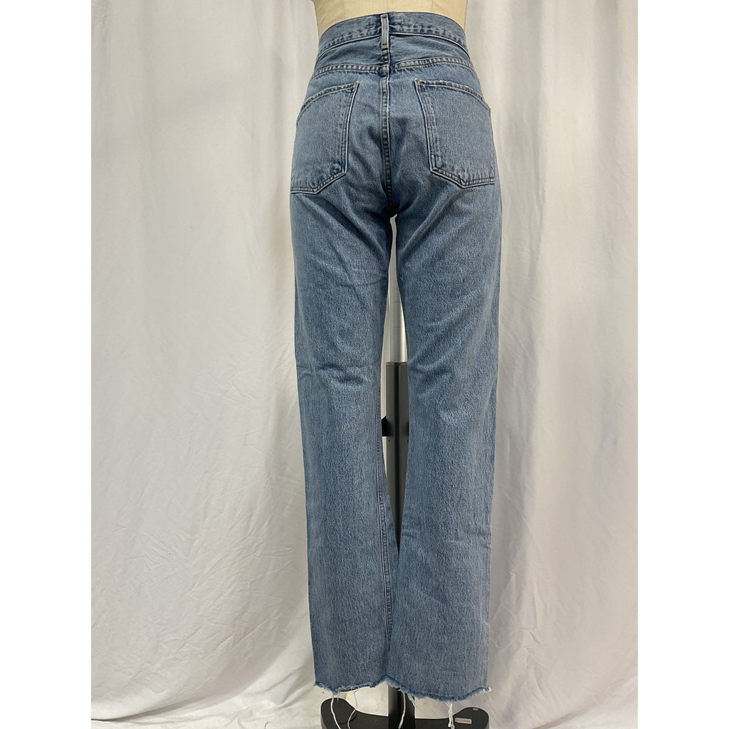 Agolde 'Cherie' Blue Cotton High Rise Straight Jean Size 28