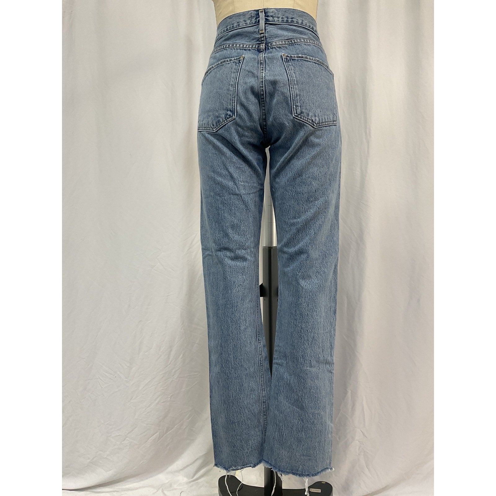 Agolde 'Cherie' Blue Cotton High Rise Straight Jean Size 28