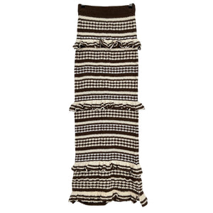 Tularosa Ruffled Brown Kaely Maxi Skirt Size XS