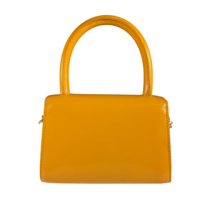 By Far Glossy Sunflower Mini Top Handle Bag