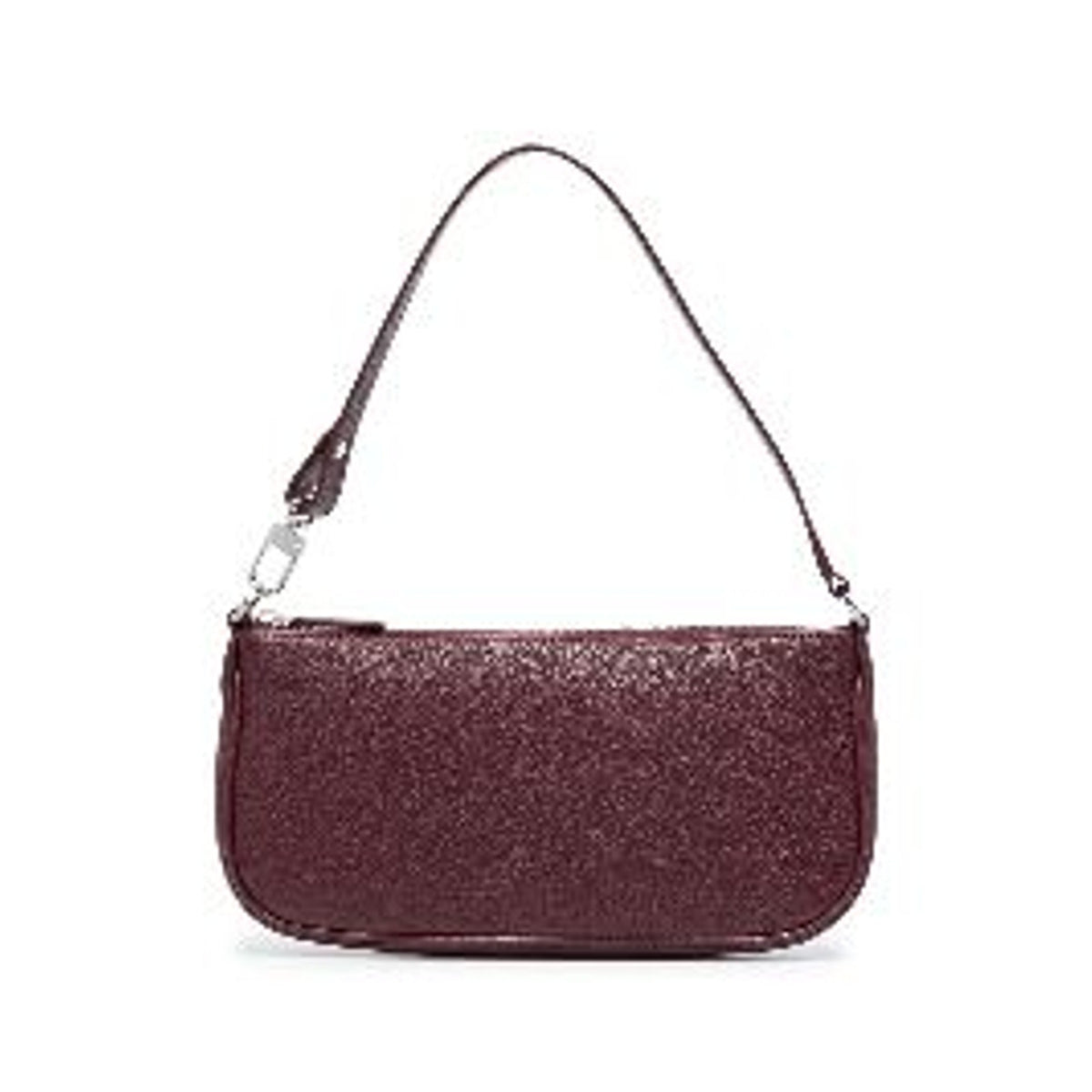 By Far Pebbled Burgundy Rachel Shoulder Bag