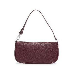 By Far Pebbled Burgundy Rachel Shoulder Bag