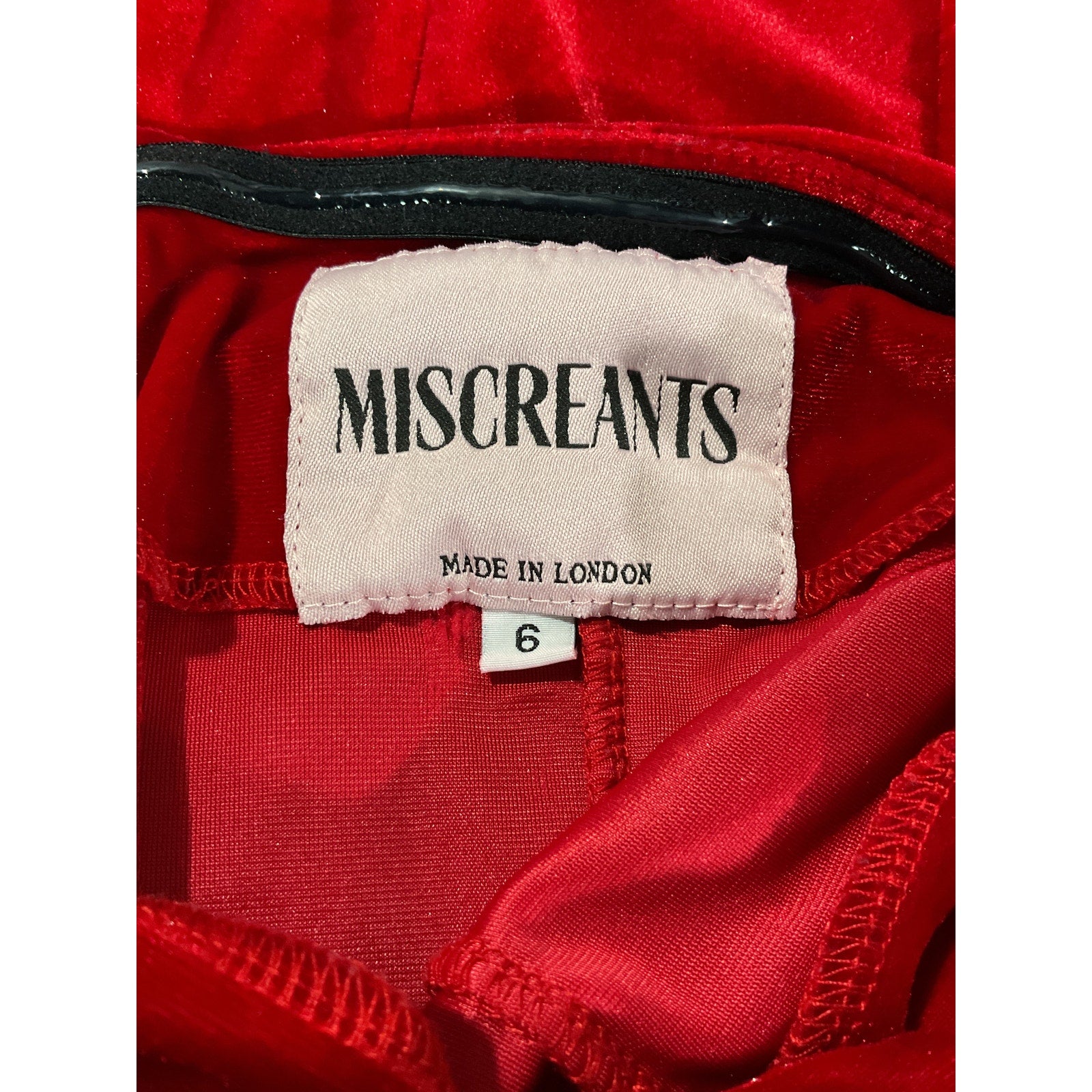Miscreants Red Velvet Cupid Dress Size 6