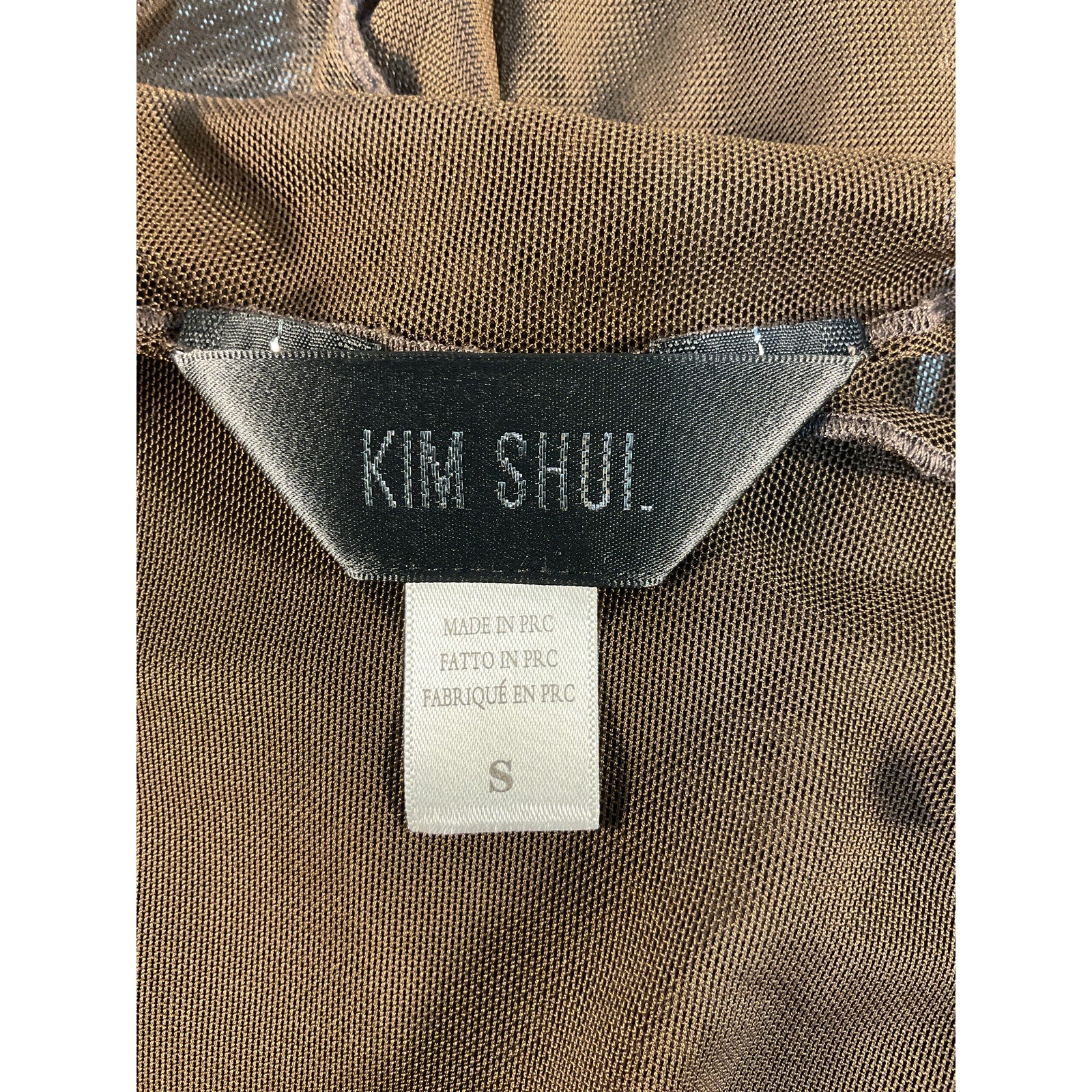 Kim Shui Jersey Brown Tie Top Size S