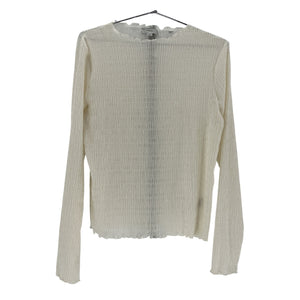 Vince Beige Polyester Long Sleeve Smocked Top Size L