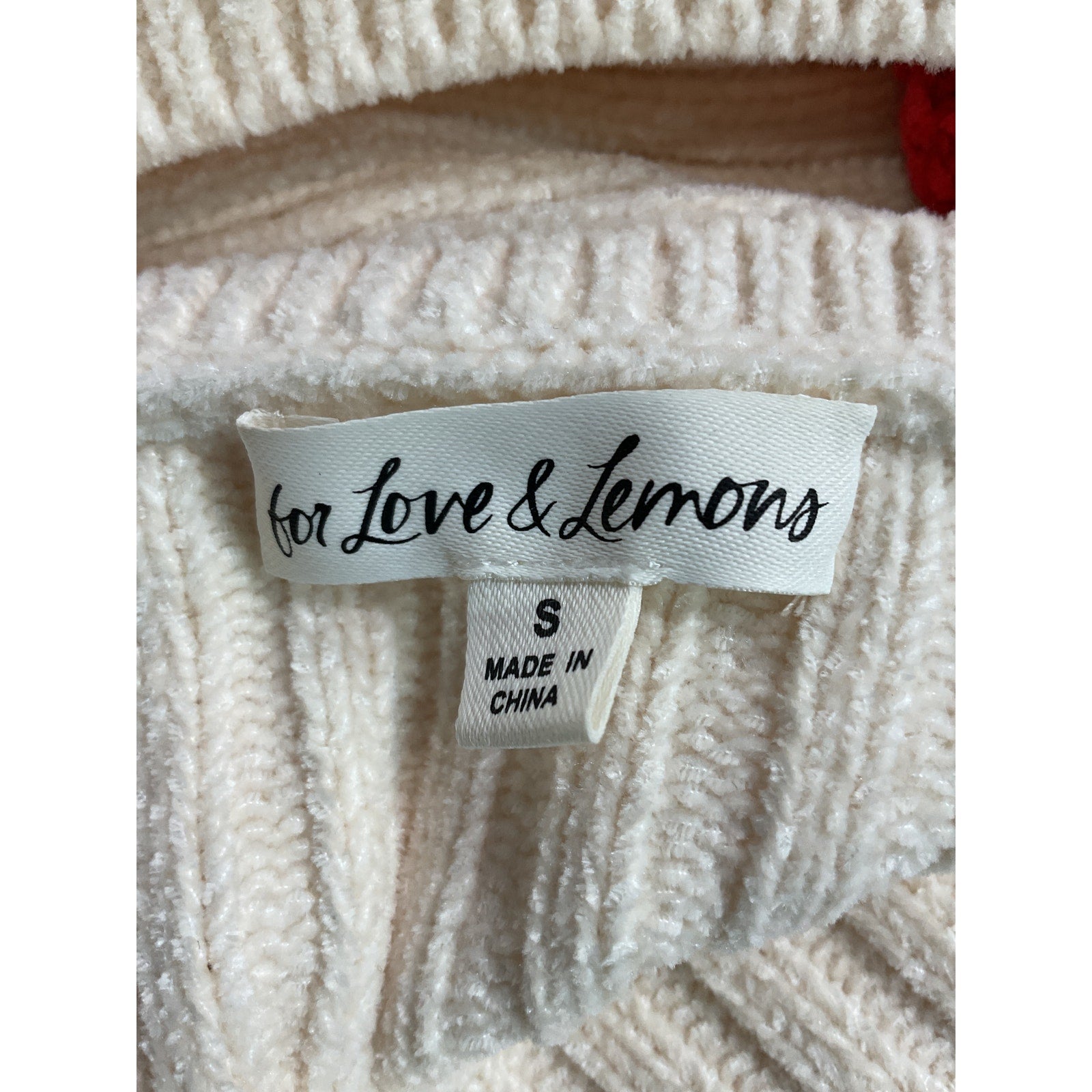 For Love & Lemons 'Roxana' White Rosette Cardigan Size S