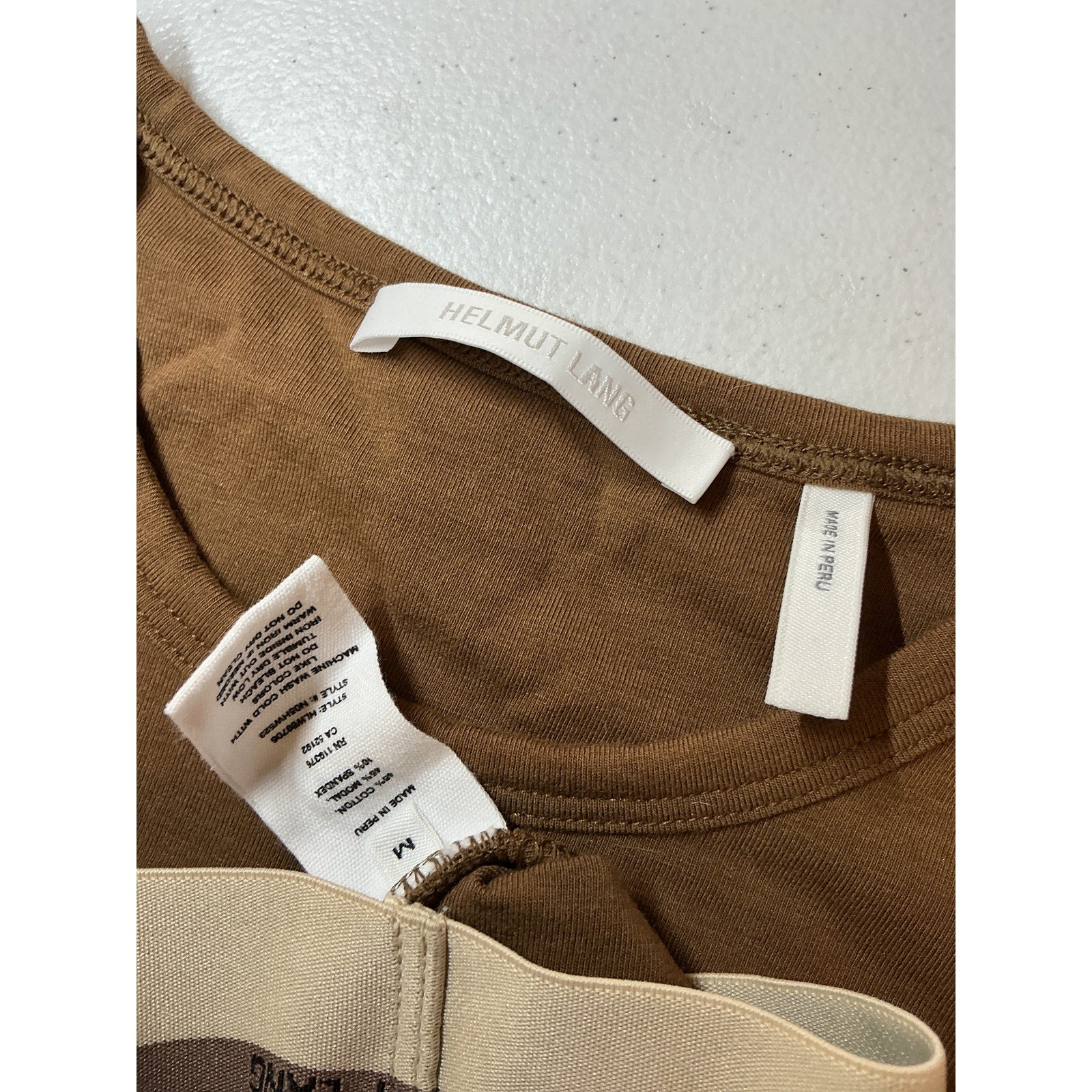 Helmut Lang Cropped Brown Cotton Tank Top Size M