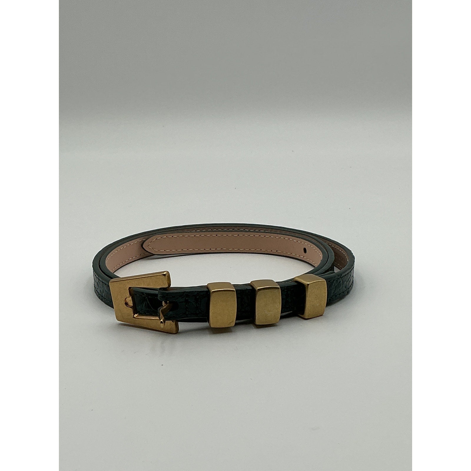 By Far Vic Petrol Green Circular Croco Em Size M / 85 CM