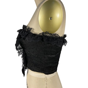 Alessandra Rich Lace Black Bustier Crop Top Size 38 EU / US 2