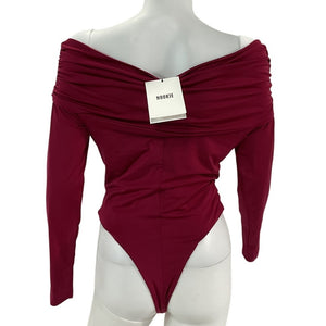 Nookie Ruched Magenta Element Bodysuit Size M NWT