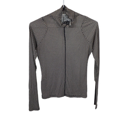 Rag & Bone Geometric Black Multi Shaw Paneled Long Sleeve Size S Top