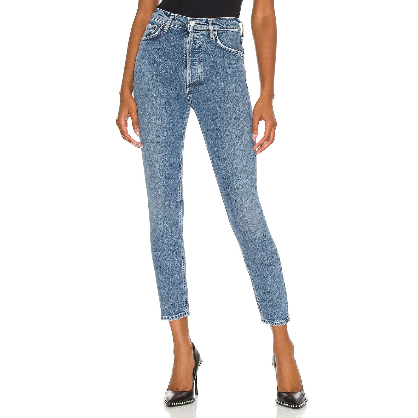 Agolde 'Nico' Blue High Rise Slim Denim Jean Size 28