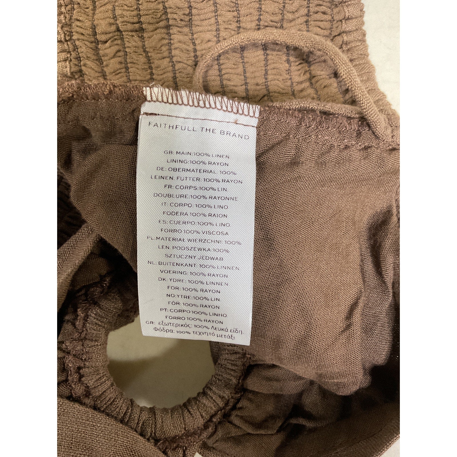 Faithfull The Brand 'Cyprus' Brown Halterneck Linen Top Size S