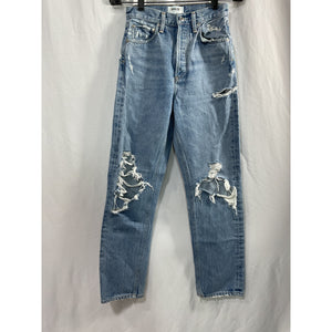 Agolde '90S' Blue Cotton Fit Mid Rise Loose Fit Denim Jean Size 22