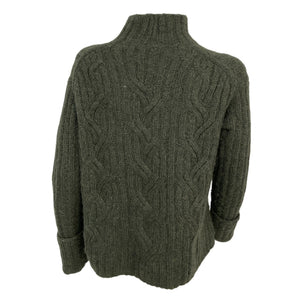 Vince Cozy Green Mirrored Cable Turtleneck Sweater Size XS