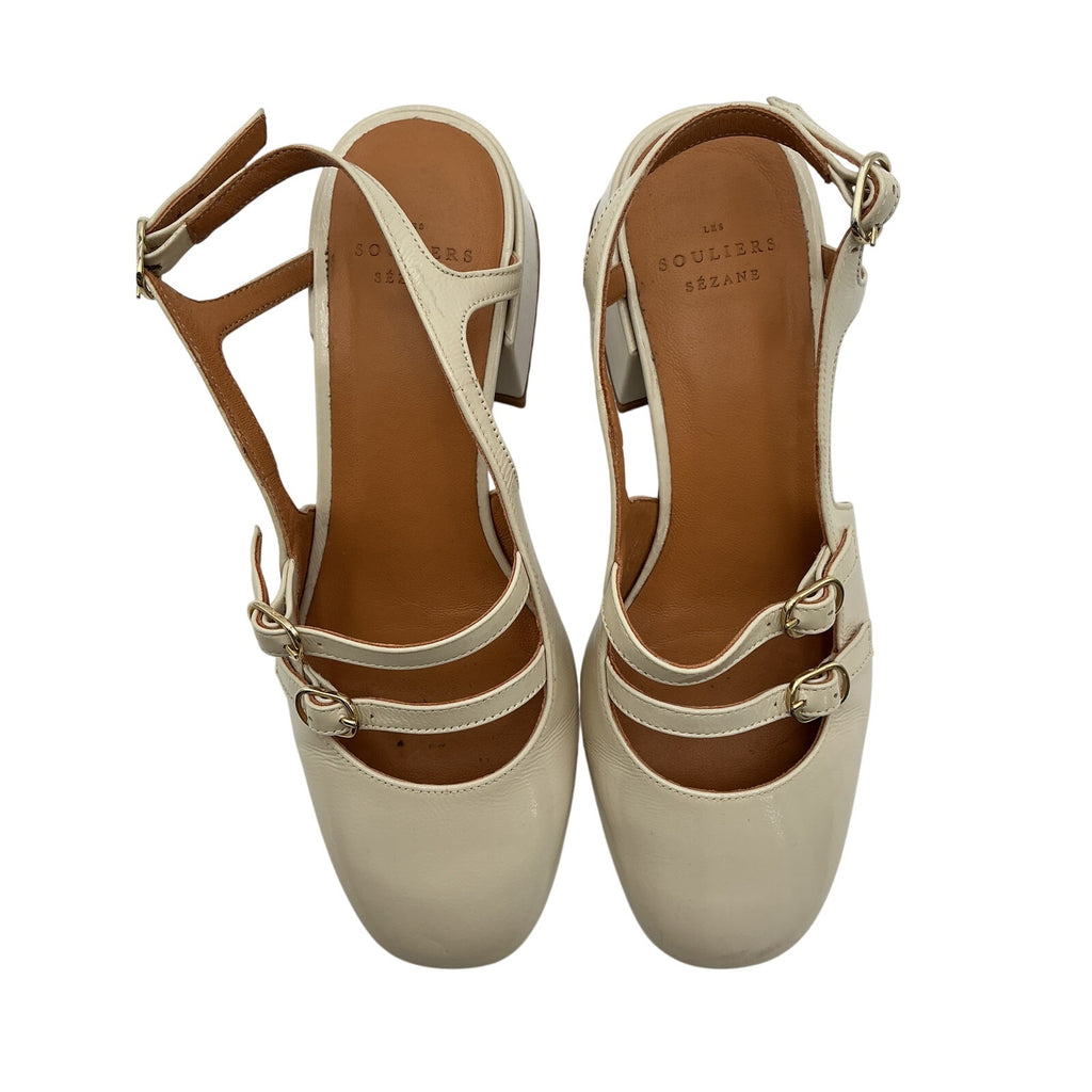 Sézane 'Paula' Beige Leather Babies Size 6