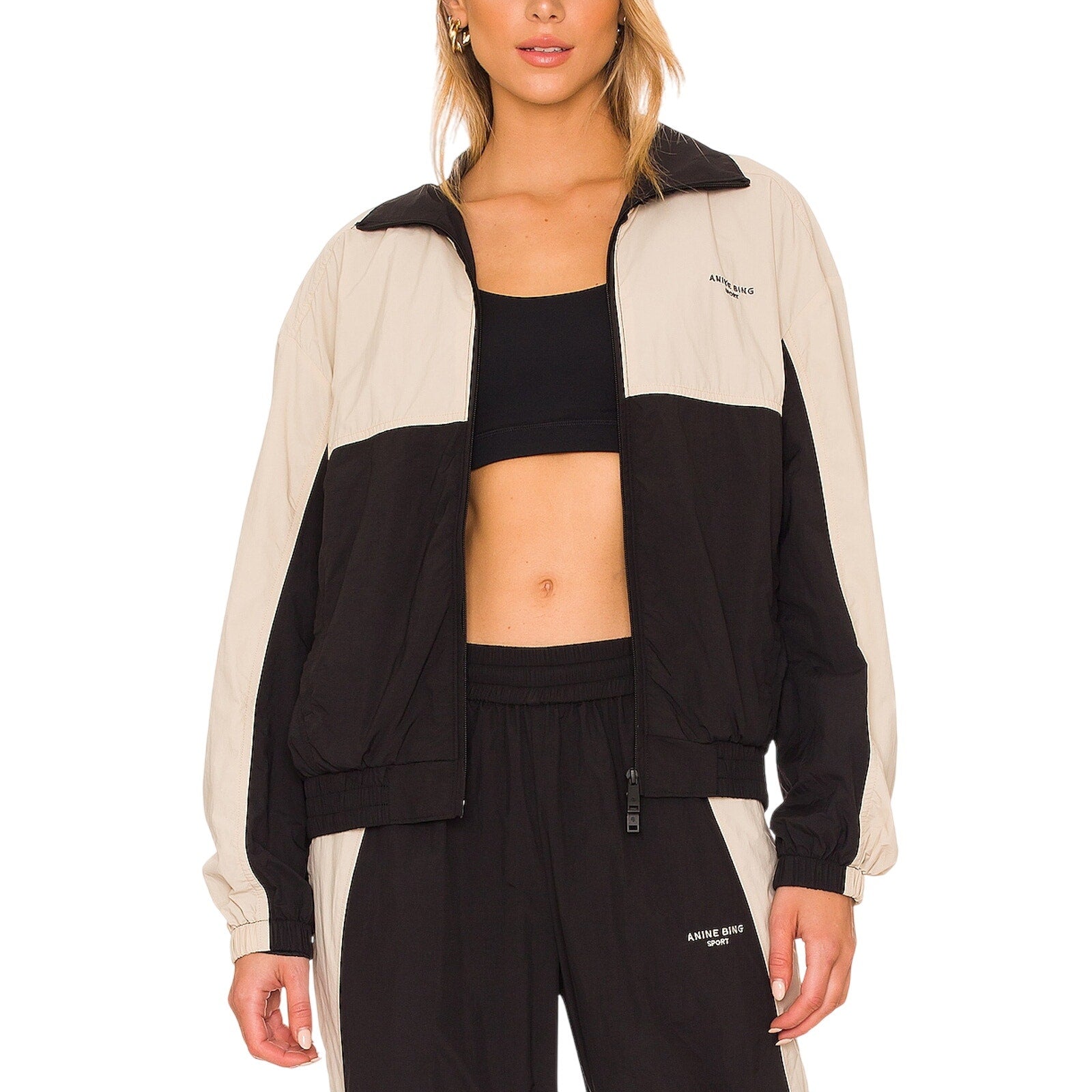 Anine Bing 'Emerson' Black Nylon Jacket Size S