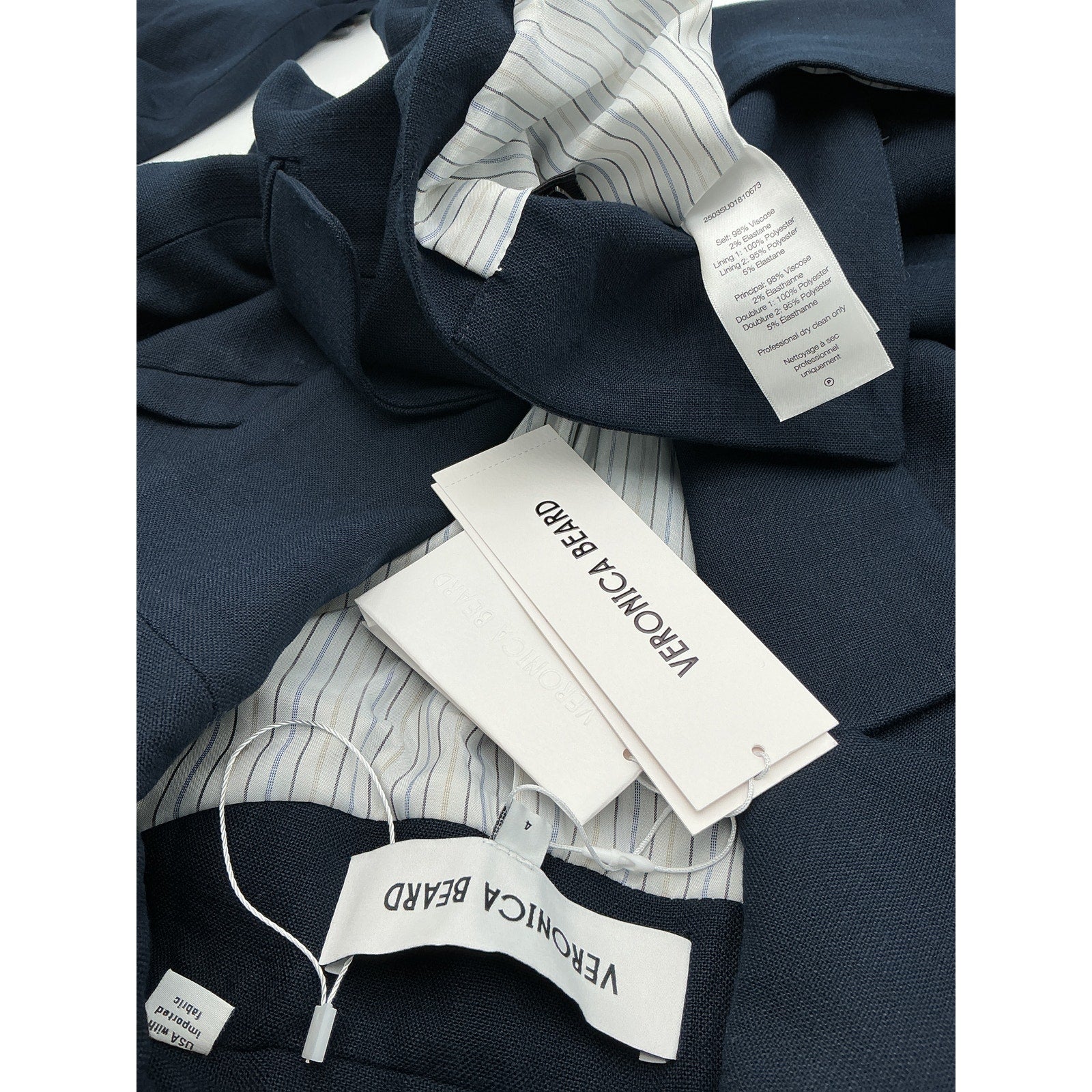 Veronica Beard 'Kona' Blue Viscose Dickey Jacket Size 4